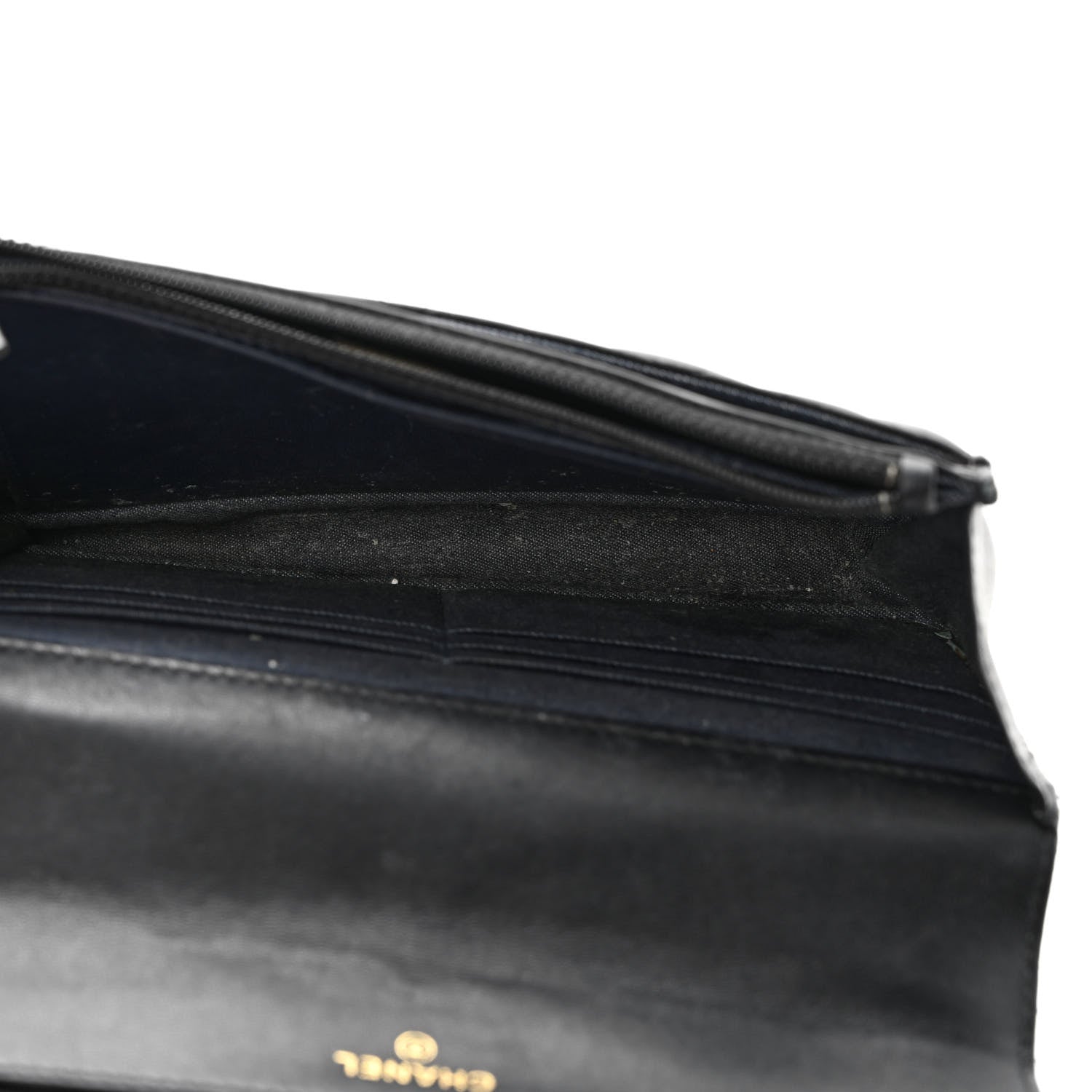 Chanel Lambskin Resin Bi-Color Quilted Wallet On Chain WOC Black 5 of 15