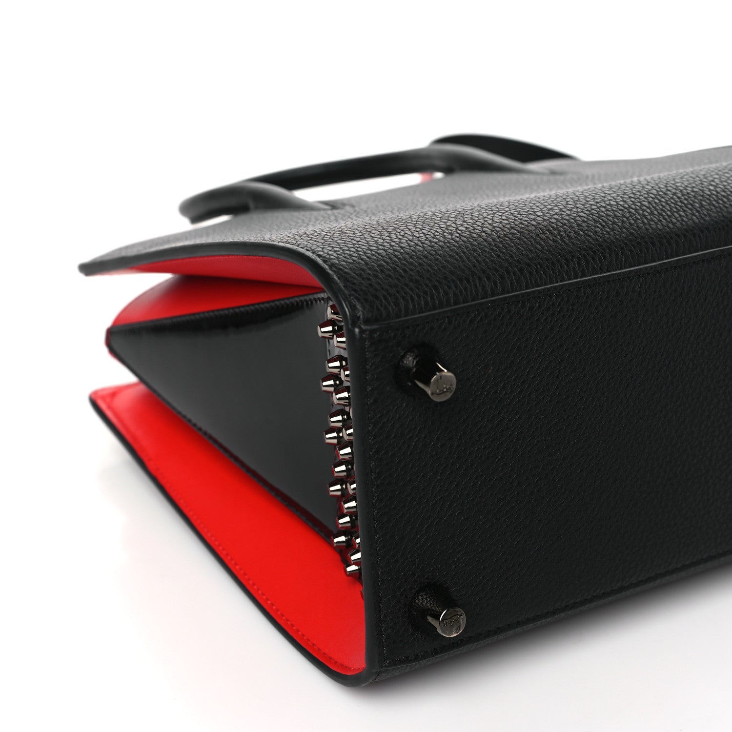 Christian Louboutin Calfskin Empire Patent Studded Medium Paloma Black 8 of 9