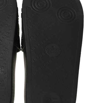Gucci Rubber GG Monogram Perforated Womens Slide Sandals 38 Black 8 of 12