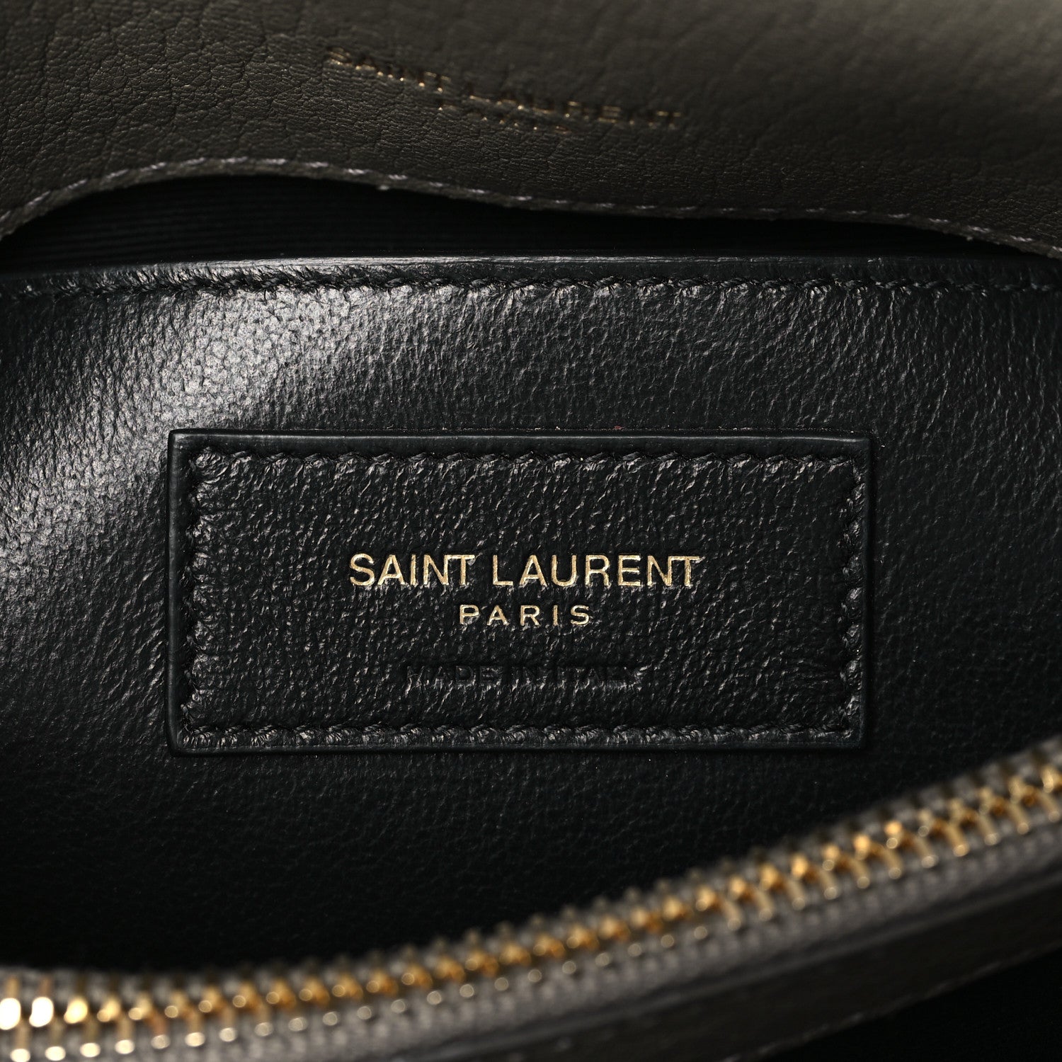 Saint Laurent Sheepskin Matelasse Chevron Monogram Medium College Bag Grey Kaki 6 of 10