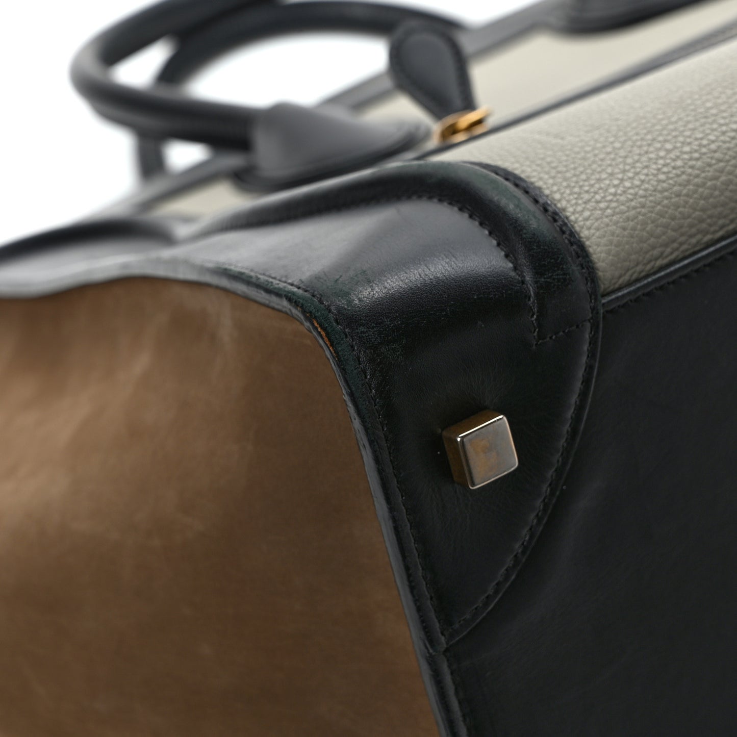 Baby Grained Calfskin Nubuck Mini Tri-Color Luggage Khaki