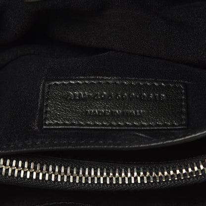 Saint Laurent Metallic Calfskin Y Quilted Monogram Small Loulou Chain Satchel Acciaio 9 of 10