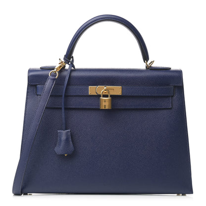 Hermes Epsom Kelly Sellier 32 Bleu Saphir 1 of 11