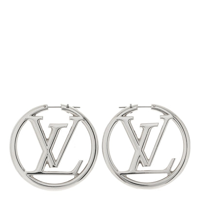 Louis Vuitton Palladium Louise Hoop Earrings Silver 1 of 4