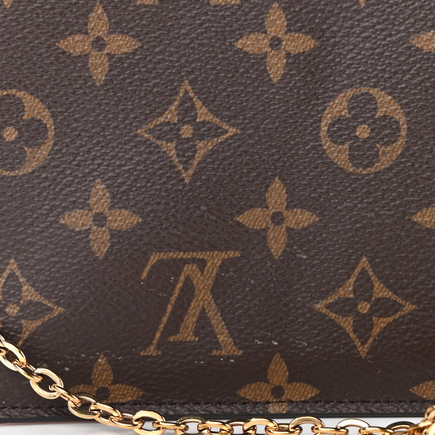 Monogram Flore Chain Wallet Rose Ballerine