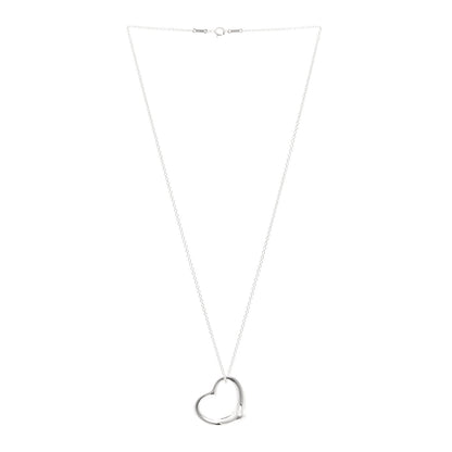 Tiffany Sterling Silver 27mm Elsa Peretti Open Heart Pendant Necklace 2 of 4