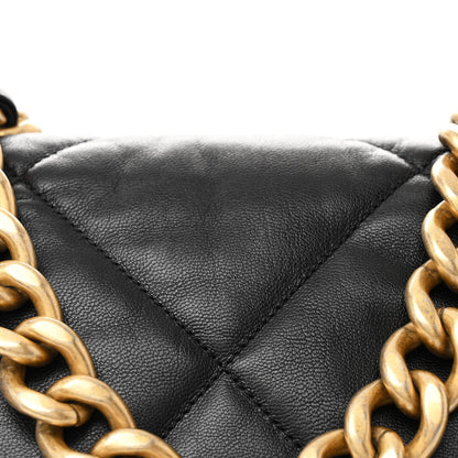 Chanel Lambskin Quilted Maxi Chanel 19 Flap Black 8 of 10