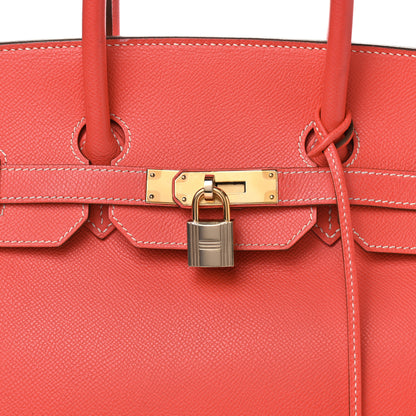 Hermes Epsom Candy Birkin 35 Rose Jaipur Gold 8 of 15
