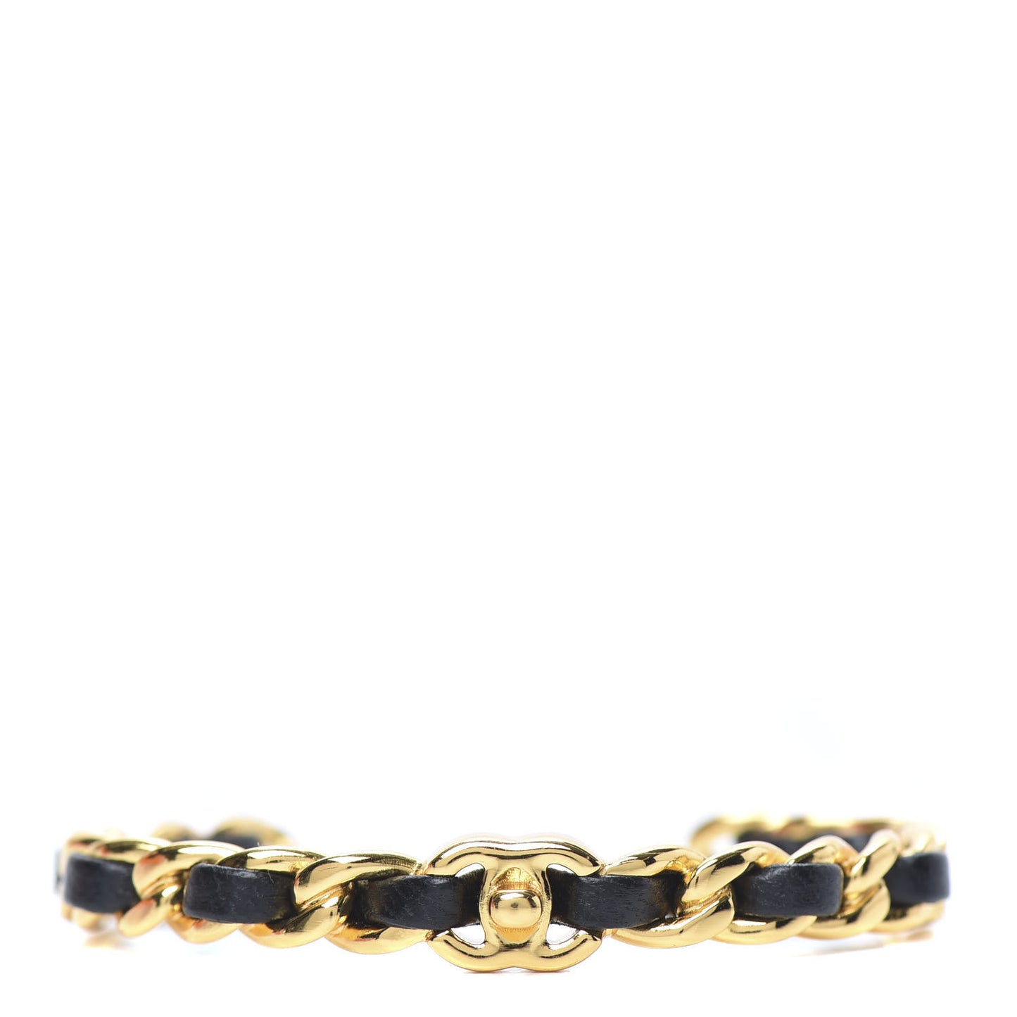 Lambskin More Is More Cuff Bracelet Black Gold