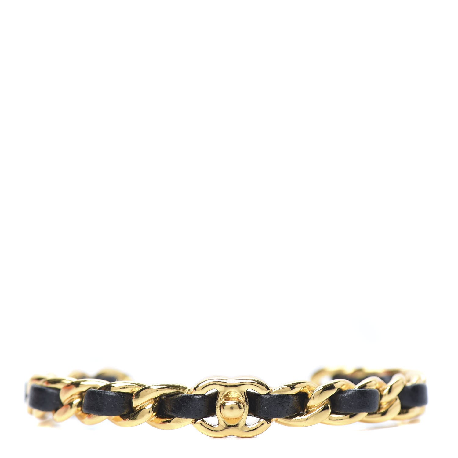 Chanel Lambskin More Is More Cuff Bracelet Black Gold 1 of 5