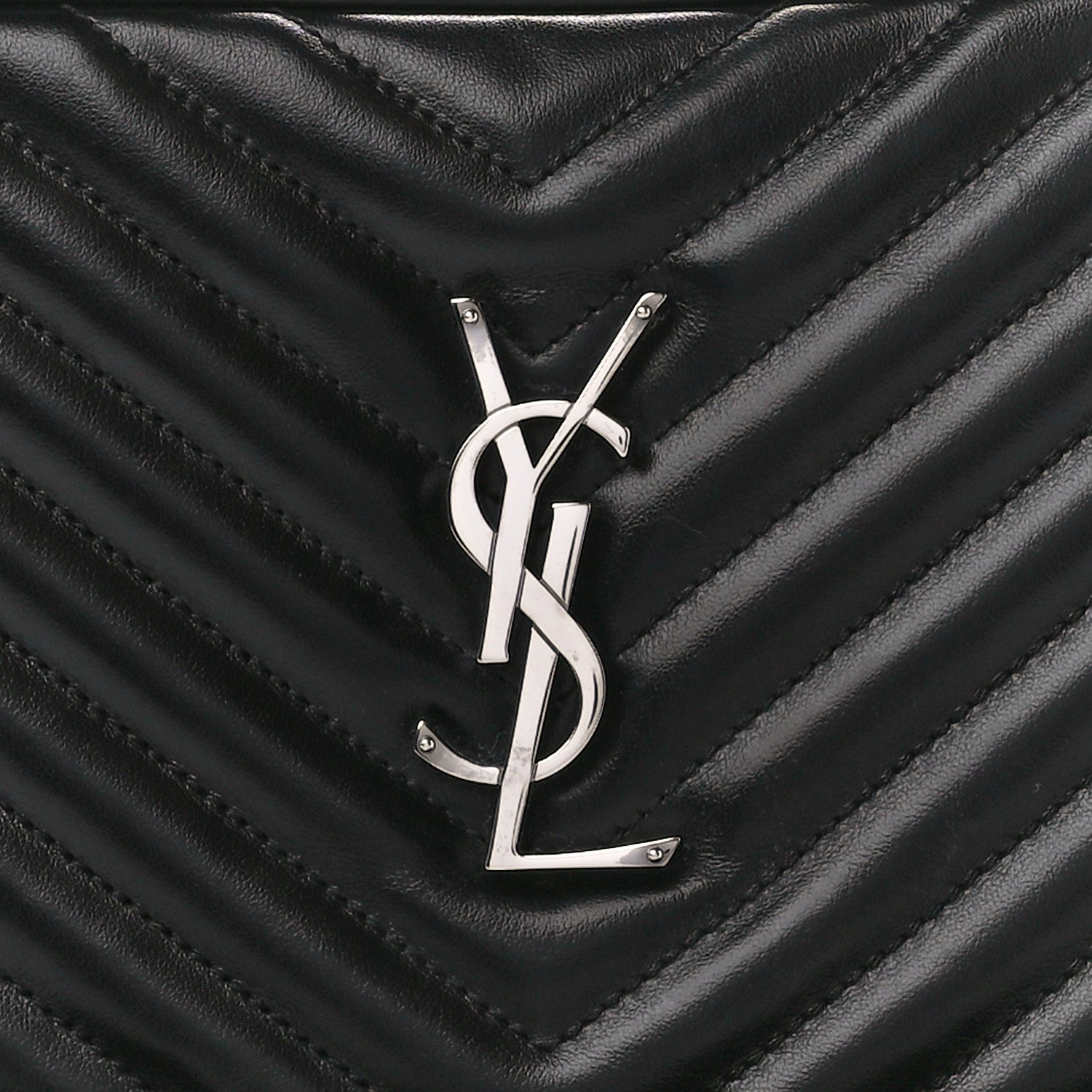 Saint Laurent Calfskin Matelasse Monogram Lou Camera Bag Black 9 of 12