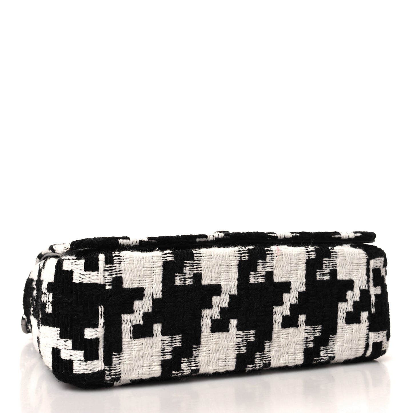 Tweed Macro Houndstooth Small Caro Bag Black White