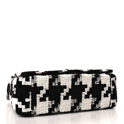 Christian Dior Tweed Macro Houndstooth Small Caro Bag Black White 4 of 11