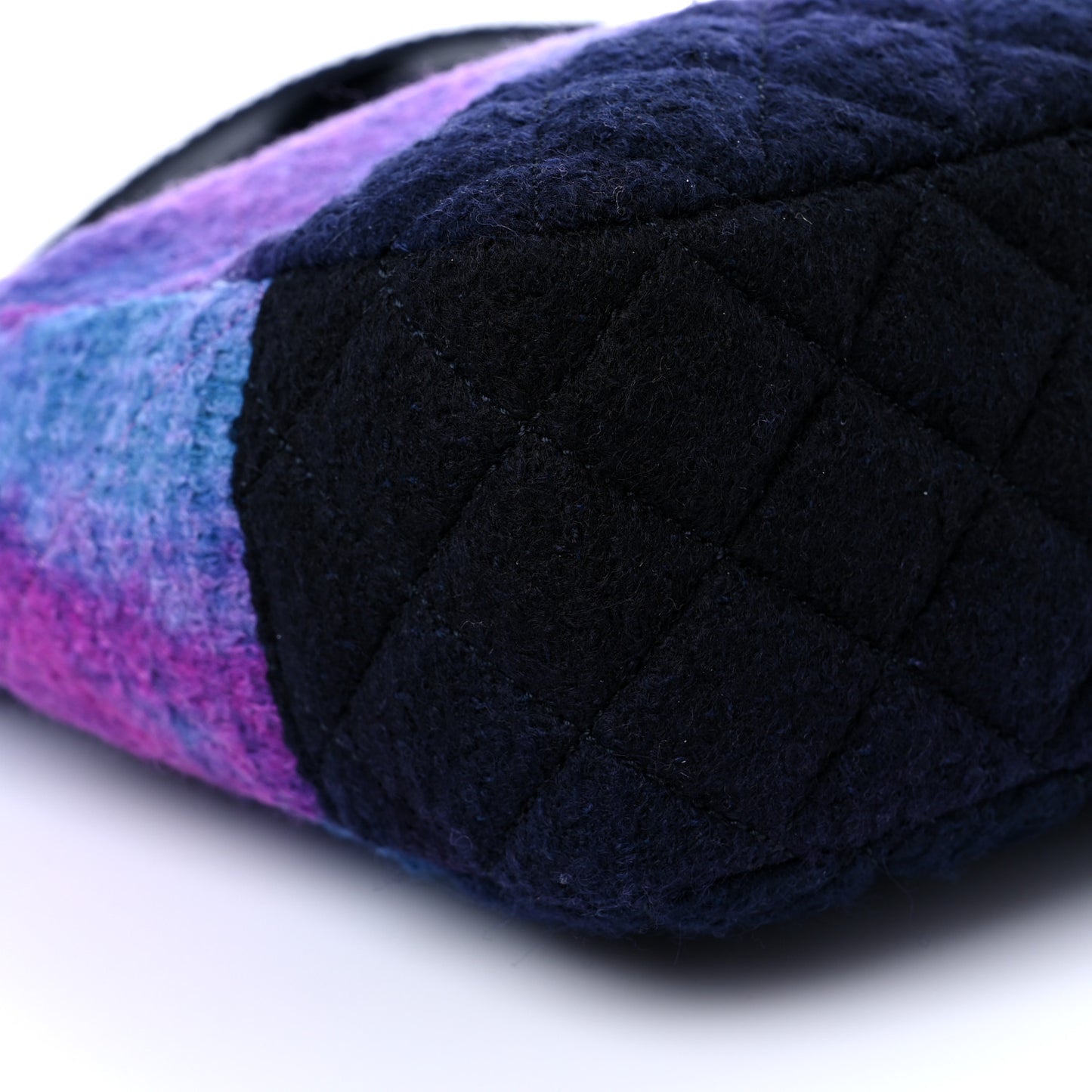 Wool Tweed CC Tote Purple Black Blue