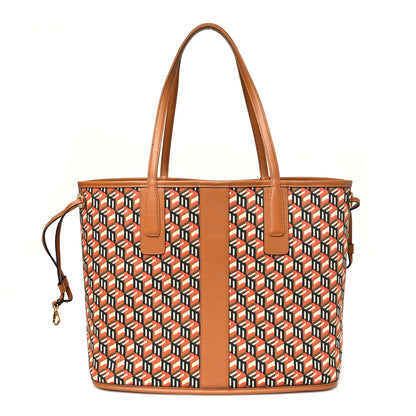 MCM Visetos Medium Liz Reversible Shopper Tote Cognac 4 of 16