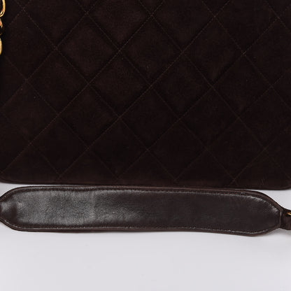 Chanel Suede Quilted Medium Single Flap Brown 15 of 15