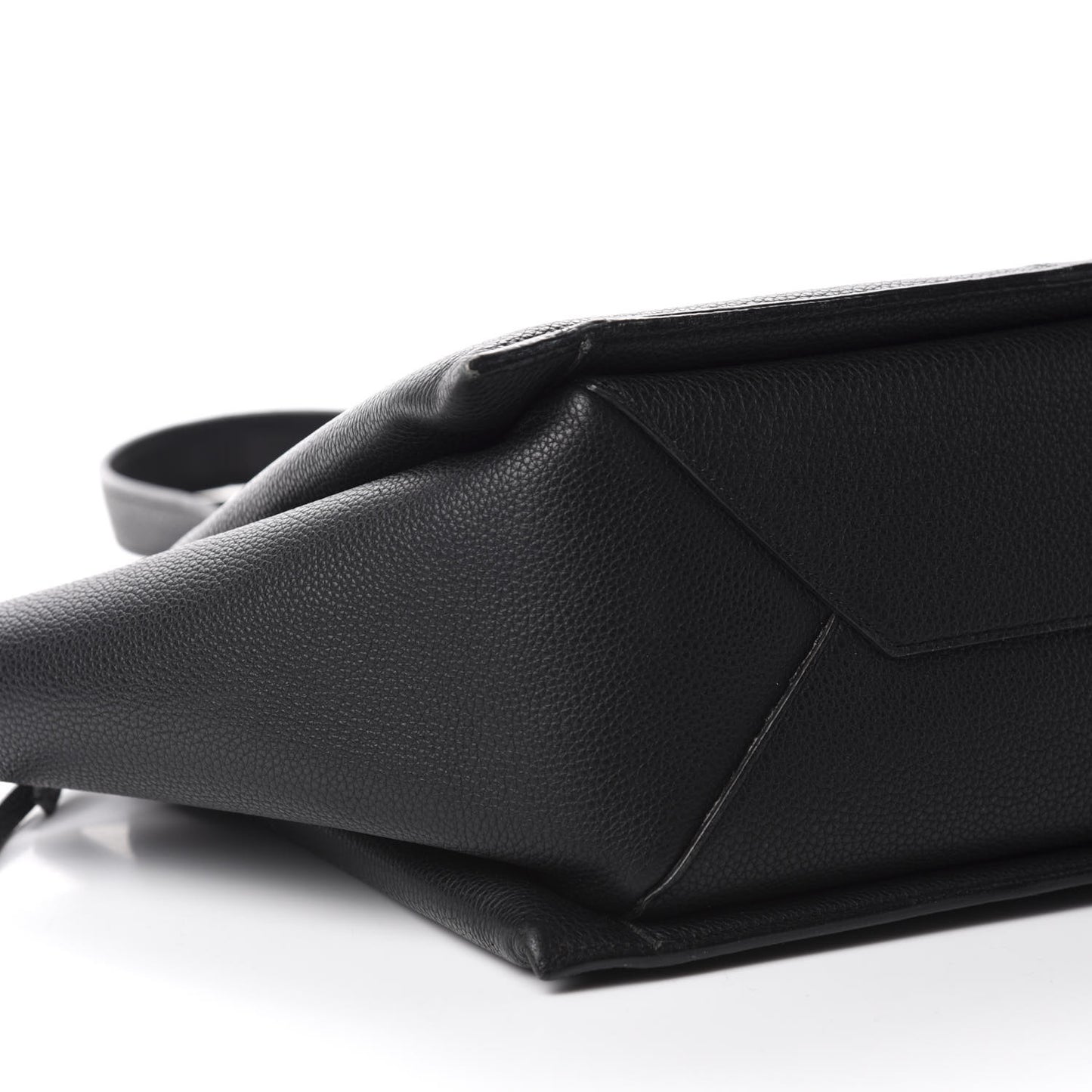 Baby Grained Calfskin Small Tri-Fold Bag Black