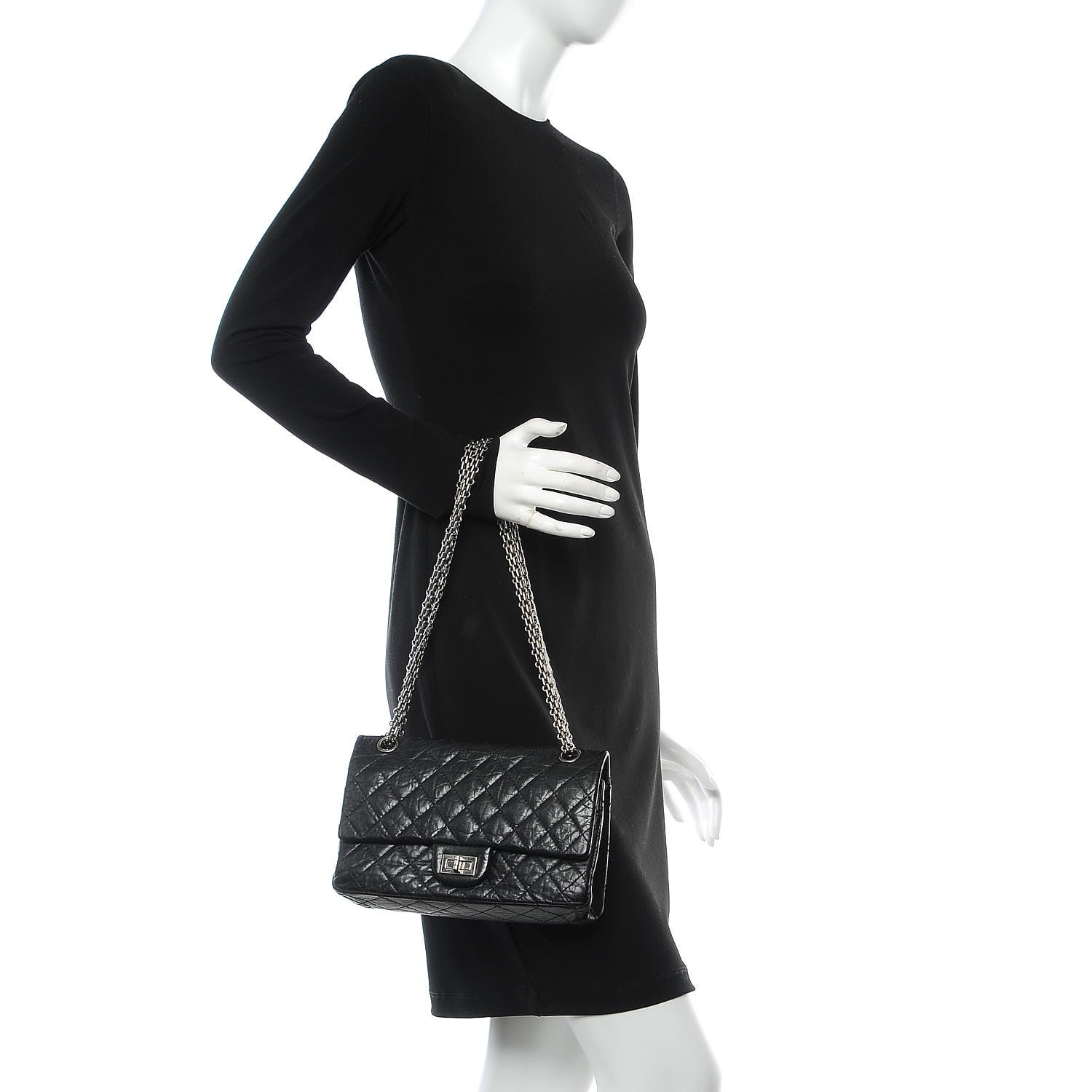 Chanel Aged Calfskin Quilted 2.55 Reissue 225 Flap Black 3 of 11