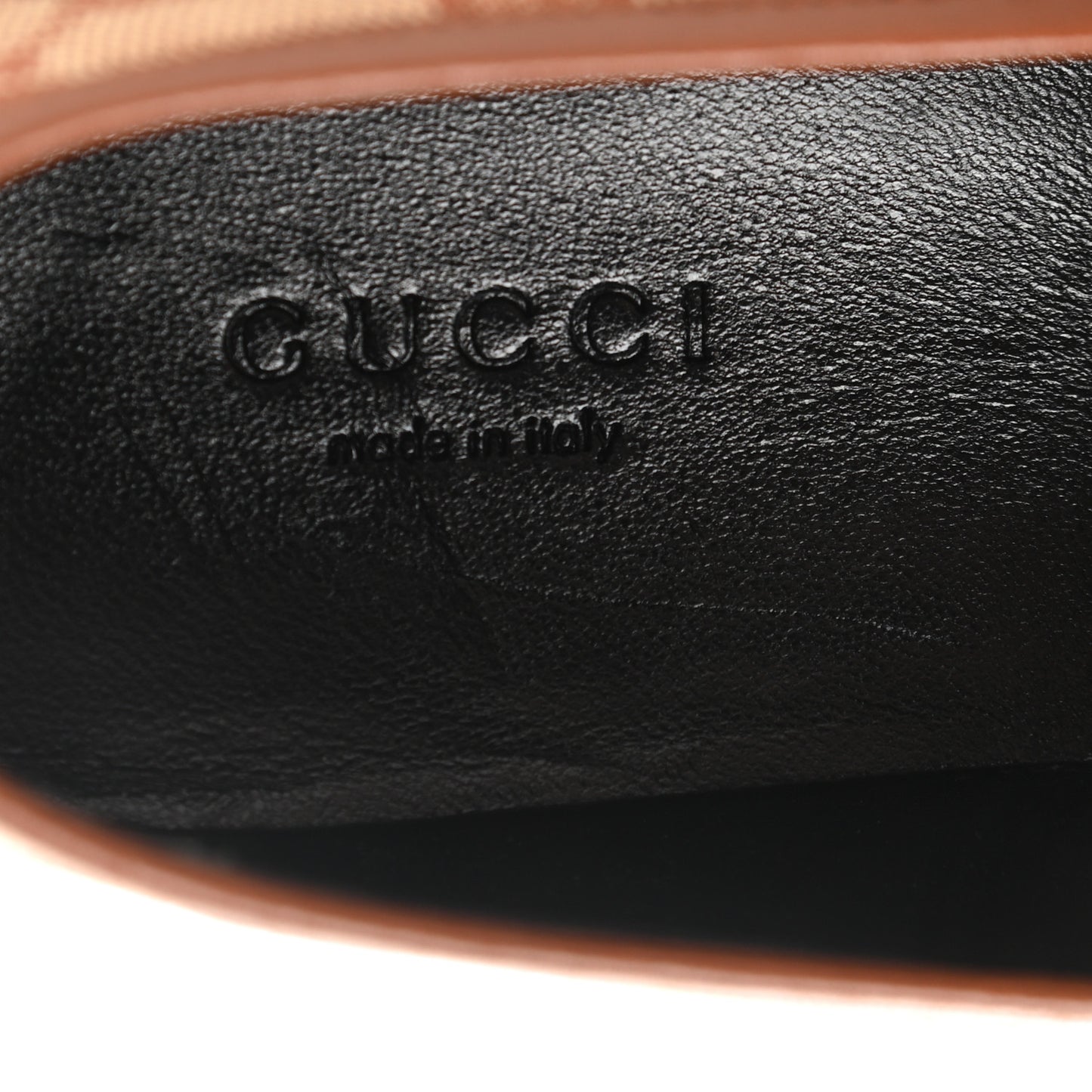 Canvas GG Monogram Horsebit Womens Jordaan Loafers 38 Beige Ruggine Rust