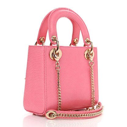 Christian Dior Lizard Mini Lady Dior Pink 3 of 10