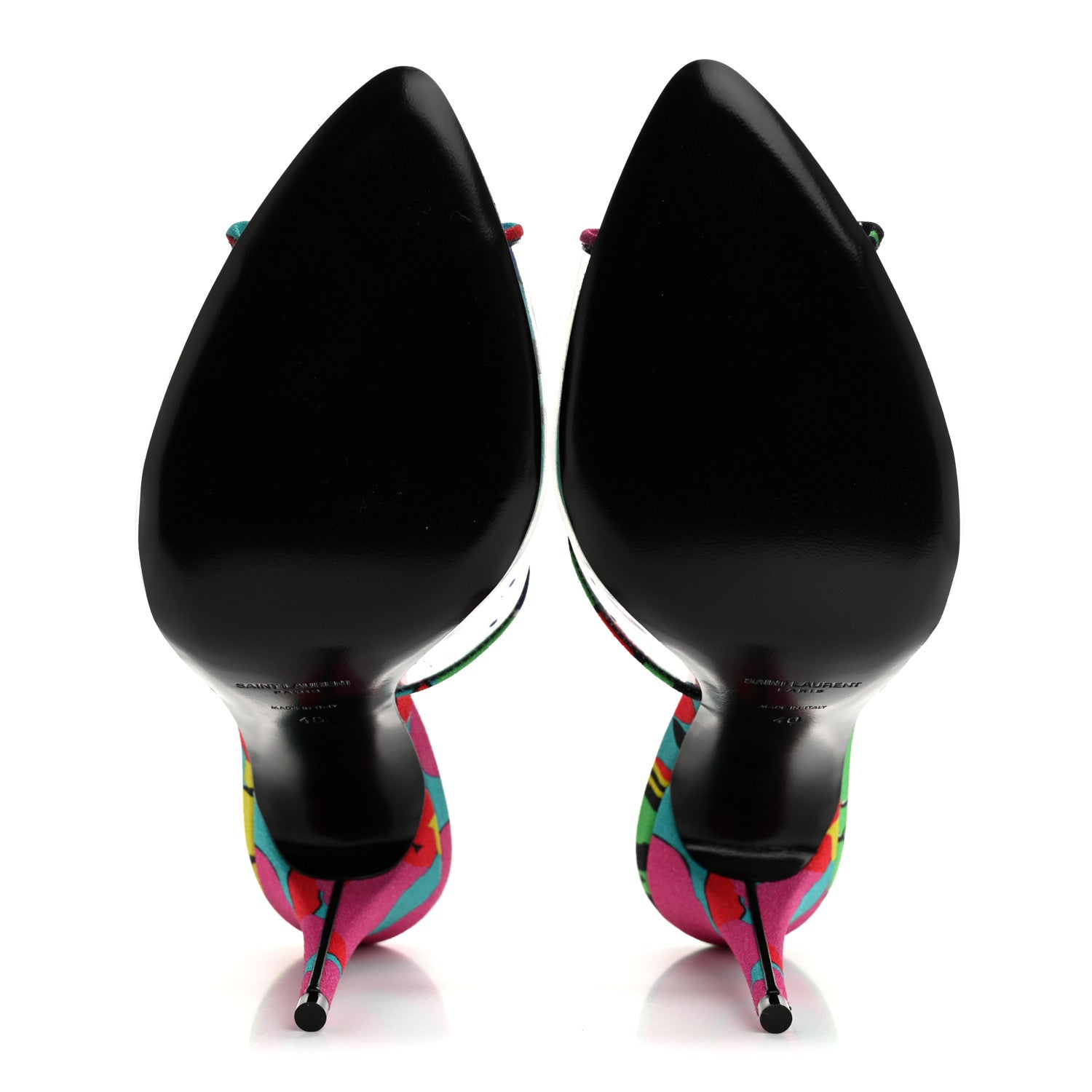 Saint Laurent Transparent Ibiza Flower Gippy 95 Mule Sandals 40 Multicolor 6 of 9