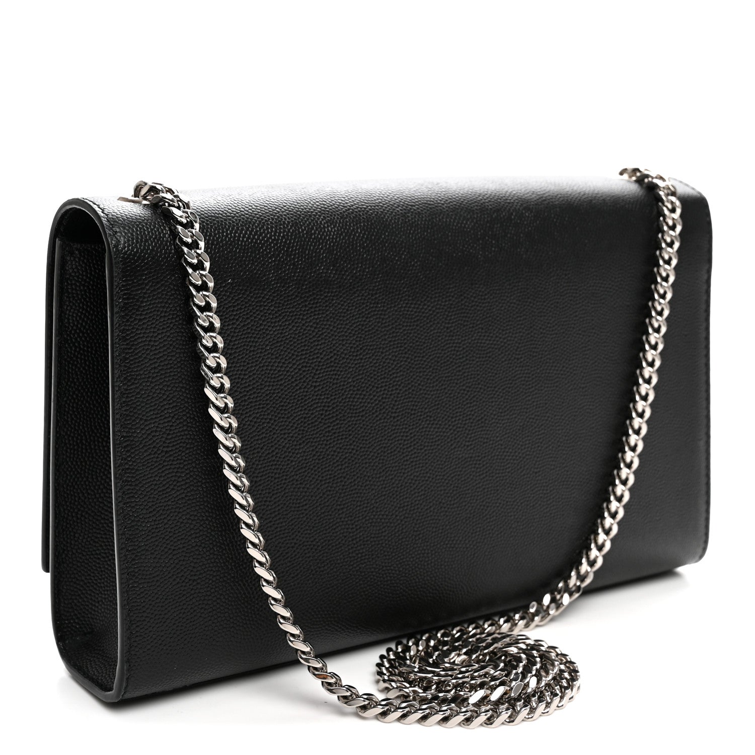 Saint Laurent Grain De Poudre Medium Classic Monogram Kate Satchel Black 3 of 9