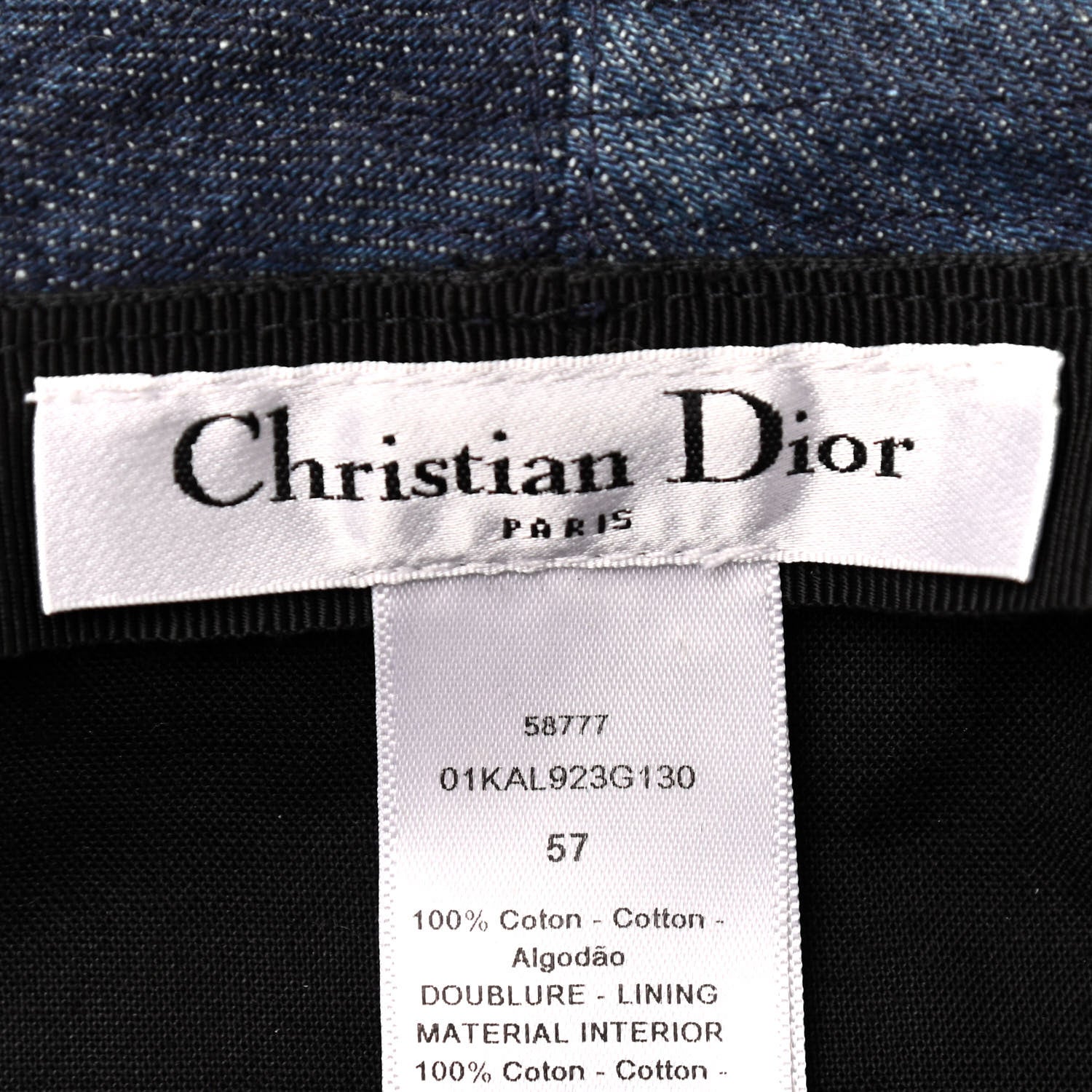Christian Dior Cotton Small Kaleidoscopic Brim Bucket Hat with Veil 57 Blue 8 of 10