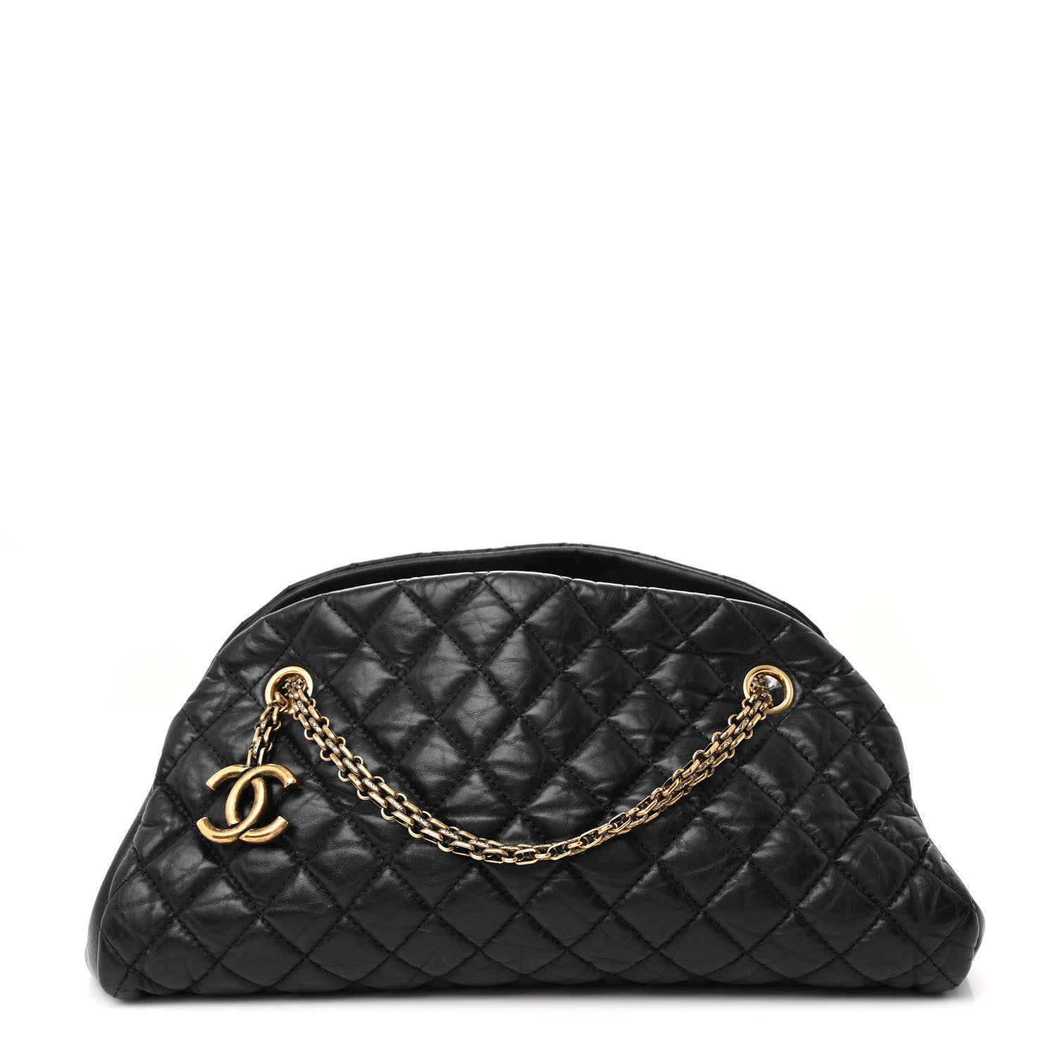 Chanel Aged Calfskin Quilted Medium Just Mademoiselle Black 1 of 11