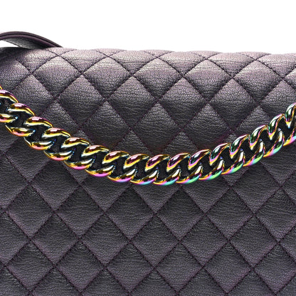Chanel Iridescent Goatskin Quilted New Medium Boy Flap Purple 8 of 10