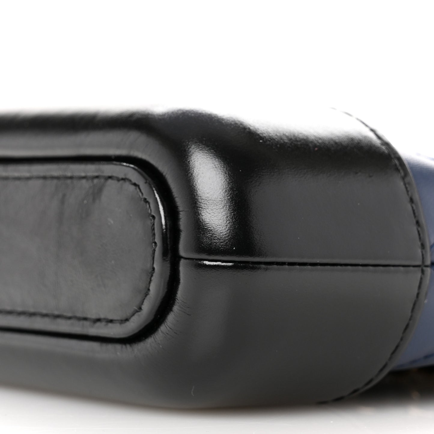 Aged Calfskin Quilted Small Gabrielle Clutch With Chain Navy Black