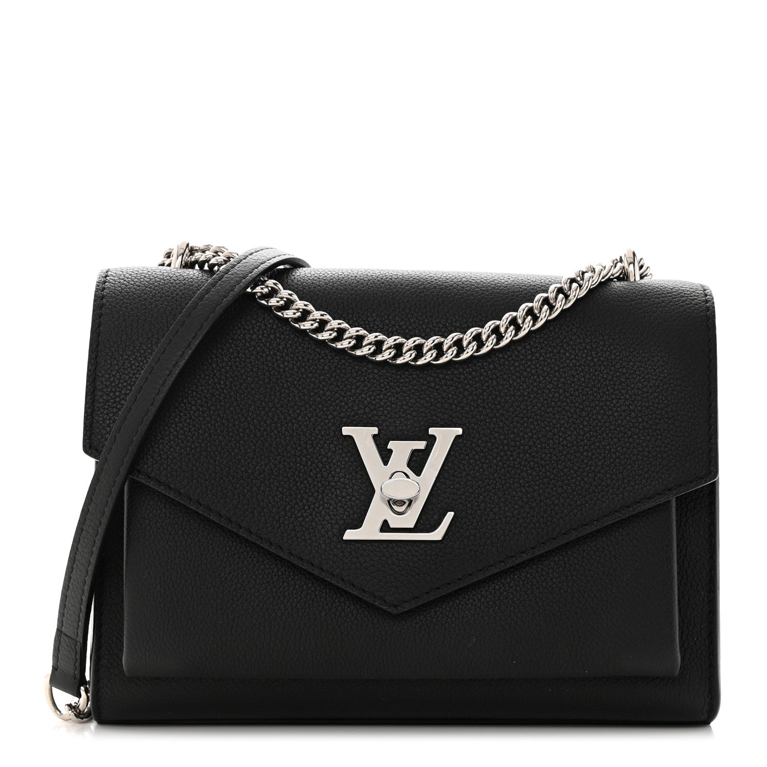 Louis Vuitton Soft Calfskin Mylockme Chain Bag BB Black 1 of 13