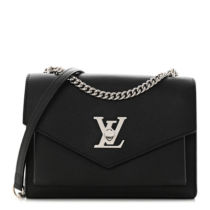 Louis Vuitton Soft Calfskin Mylockme Chain Bag BB Black 1 of 13