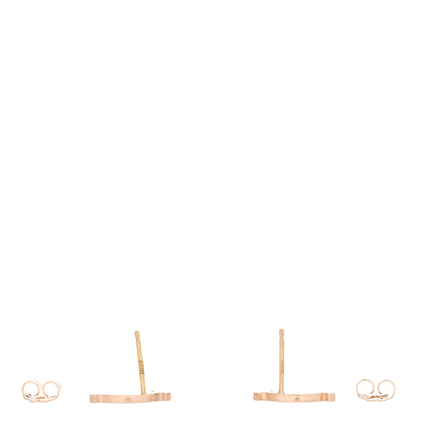 18K Rose Gold T Smile Stud Earrings