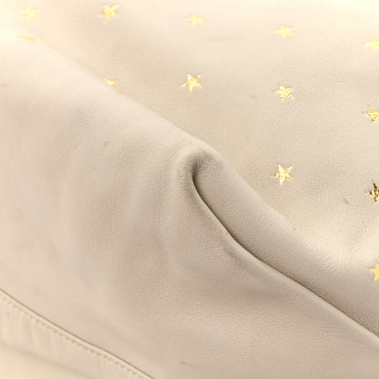 Saint Laurent Lambskin Star Printed Teddy Drawstring Bag White 12 of 12