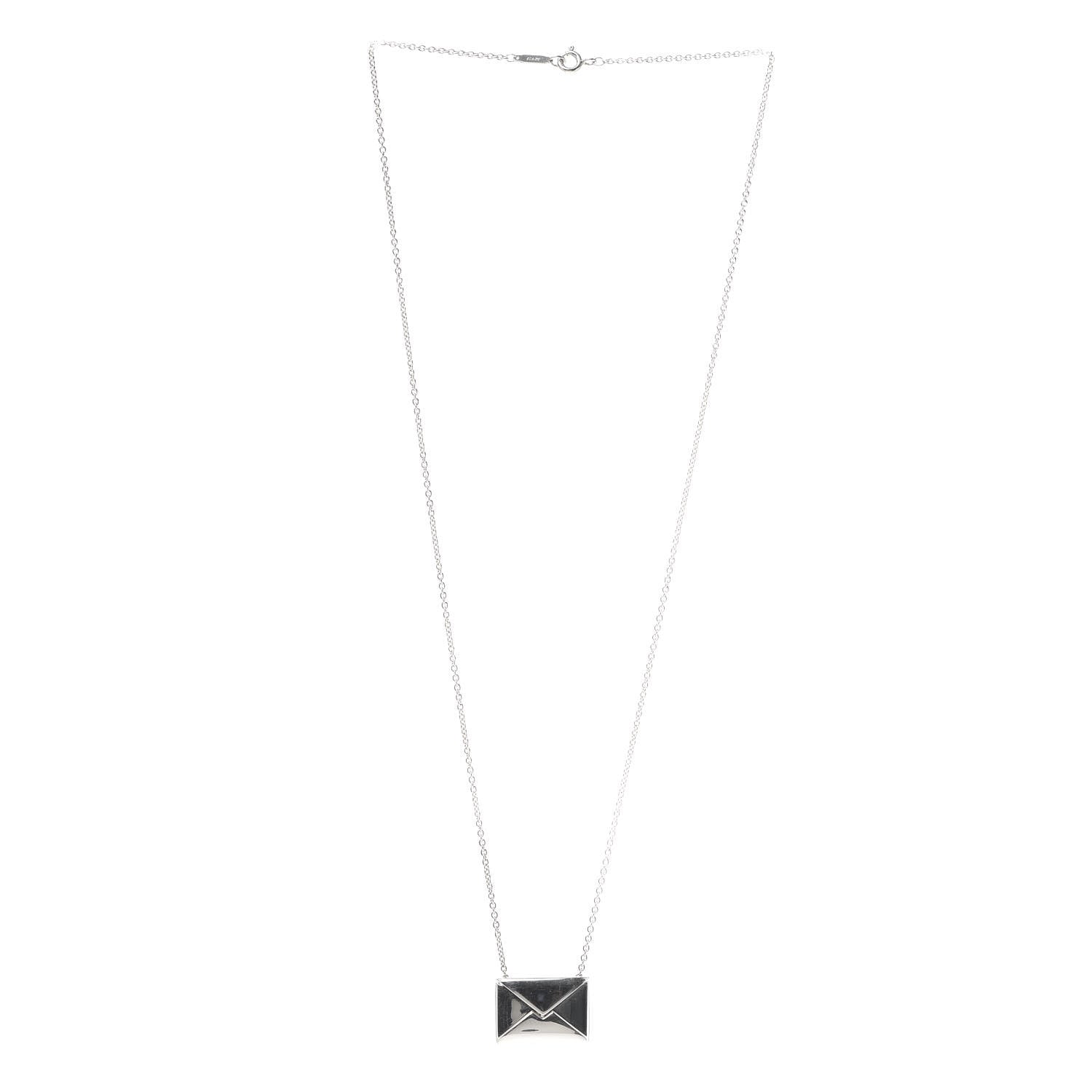 Tiffany Sterling Silver Sweet Nothings Envelope Necklace 3 of 5