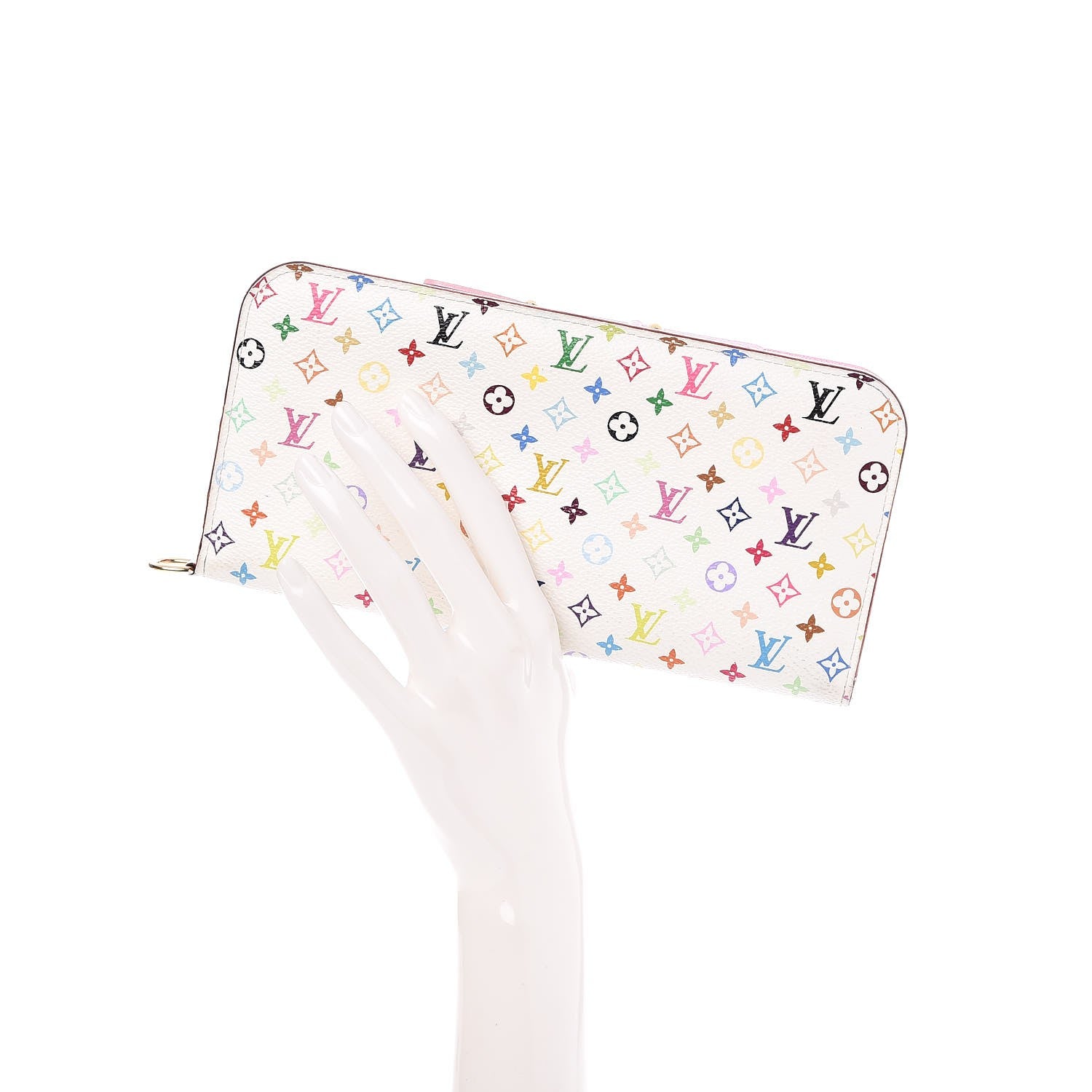 Louis Vuitton Monogram Multicolor Insolite Wallet White Litchi 2 of 9