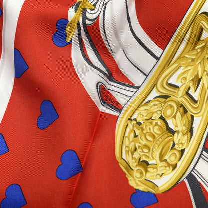 Hermes Silk Brides De Gala Love Scarf 90 Rouge Vif Marine White 3 of 4