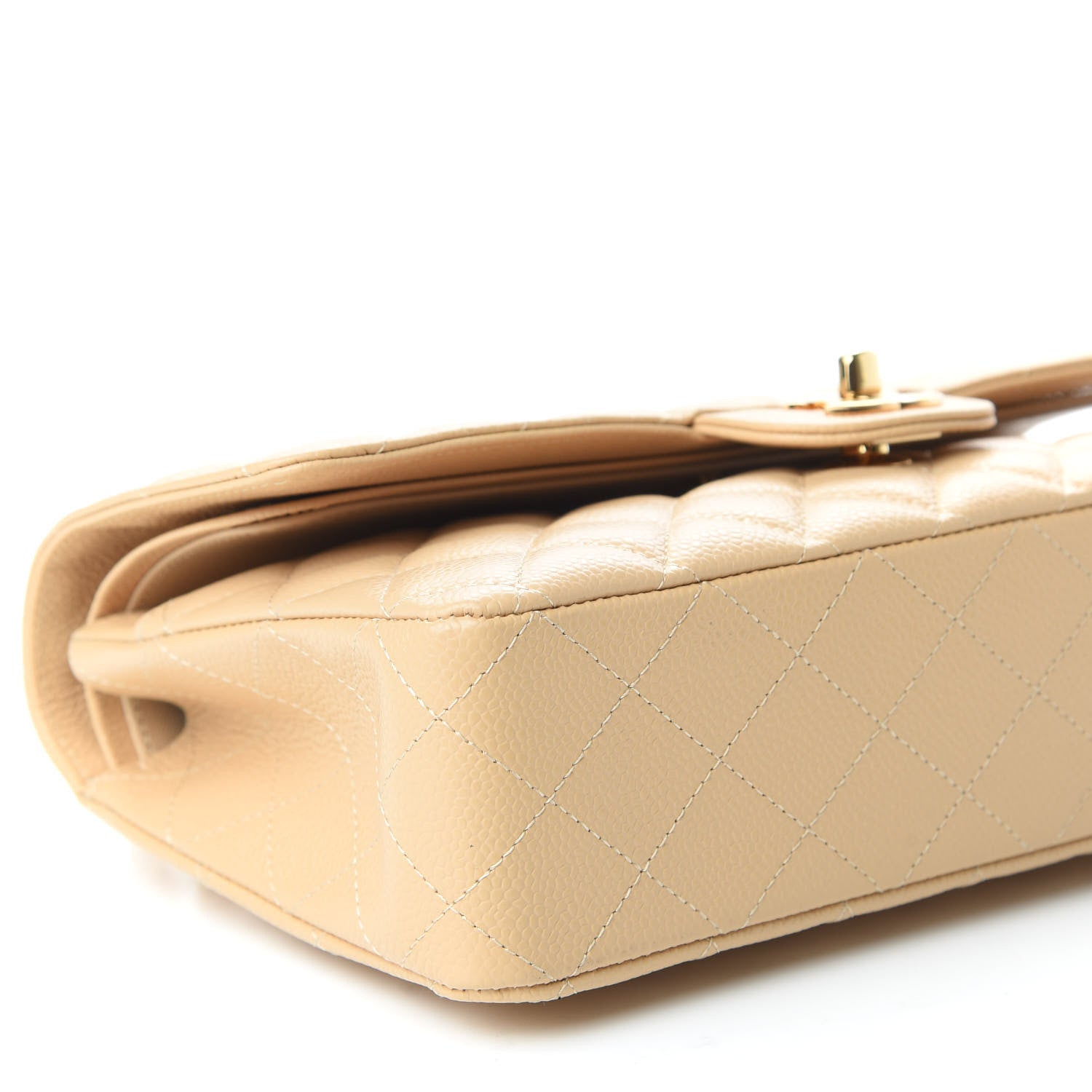 Chanel Caviar Quilted Medium Double Flap Beige Clair 5 of 9