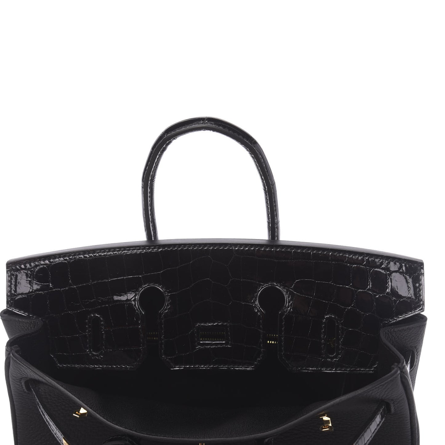 Togo Shiny Niloticus Crocodile Birkin Touch 25 Black