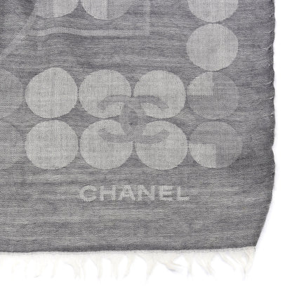Chanel Cashmere Silk CC Scarf Grey 3 of 4