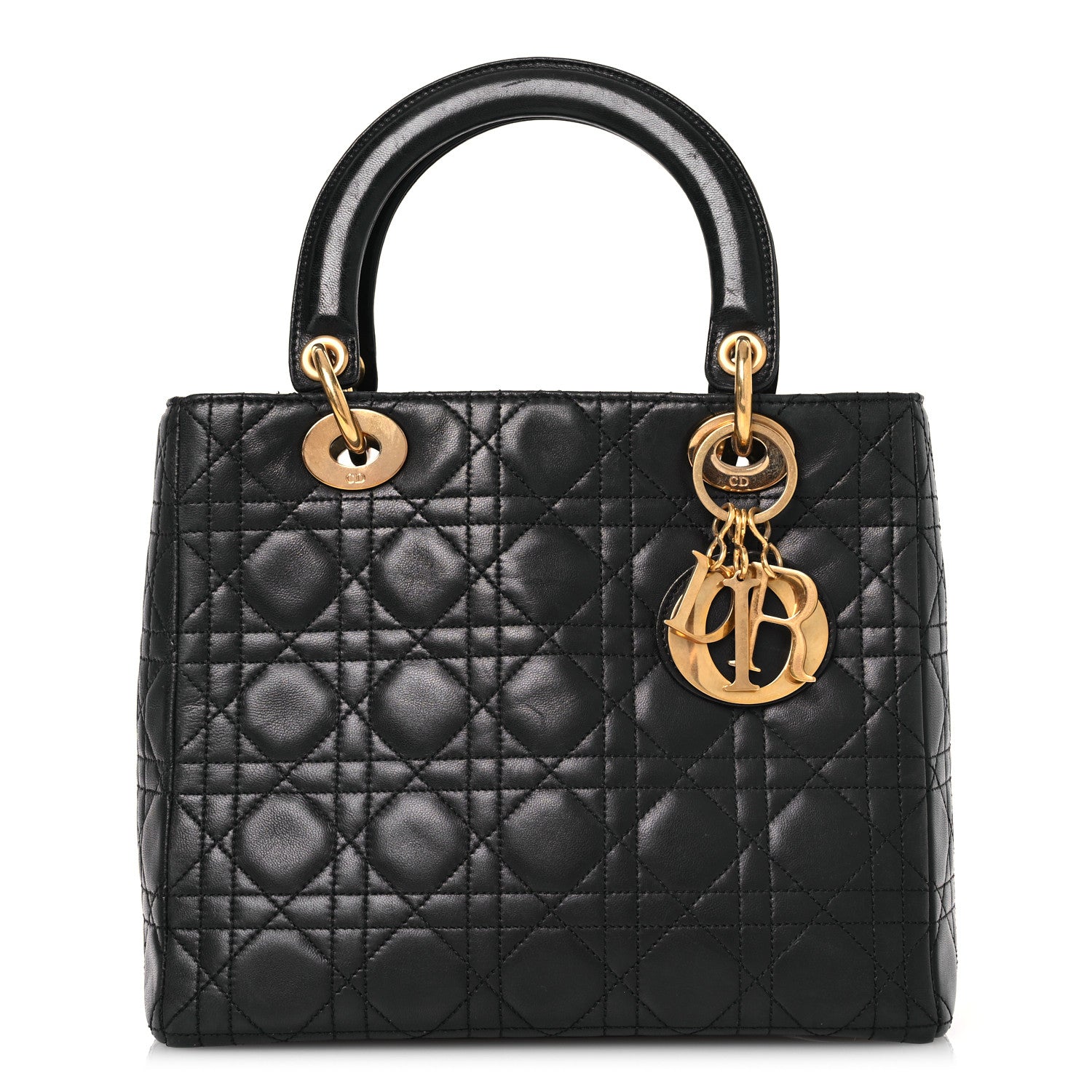 Christian Dior Lambskin Cannage Medium Lady Dior Black 1 of 15