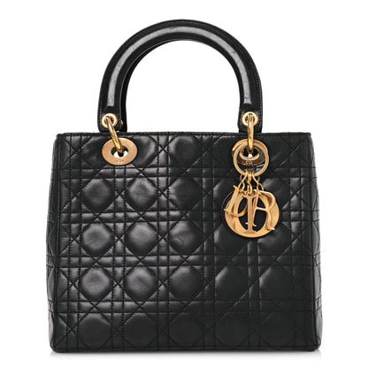 Christian Dior Lambskin Cannage Medium Lady Dior Black 1 of 15