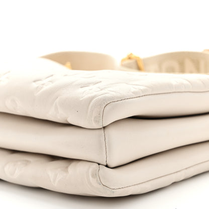 Louis Vuitton Lambskin Embossed Monogram Coussin PM Cream 11 of 13
