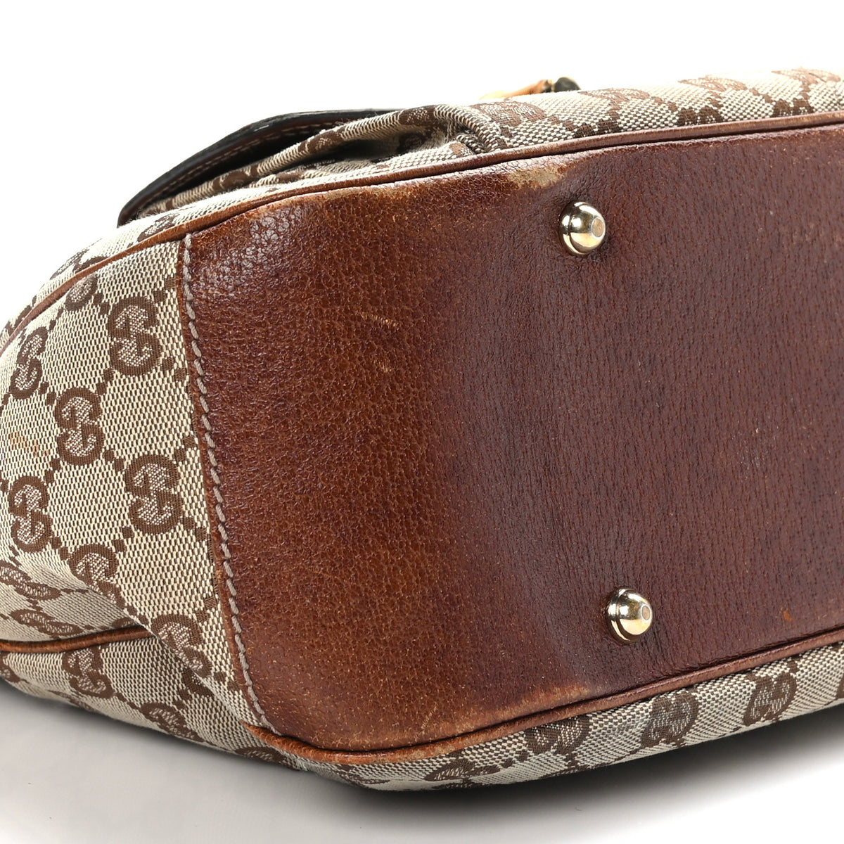 Monogram Canvas Bamboo Top Handle Bag Brown
