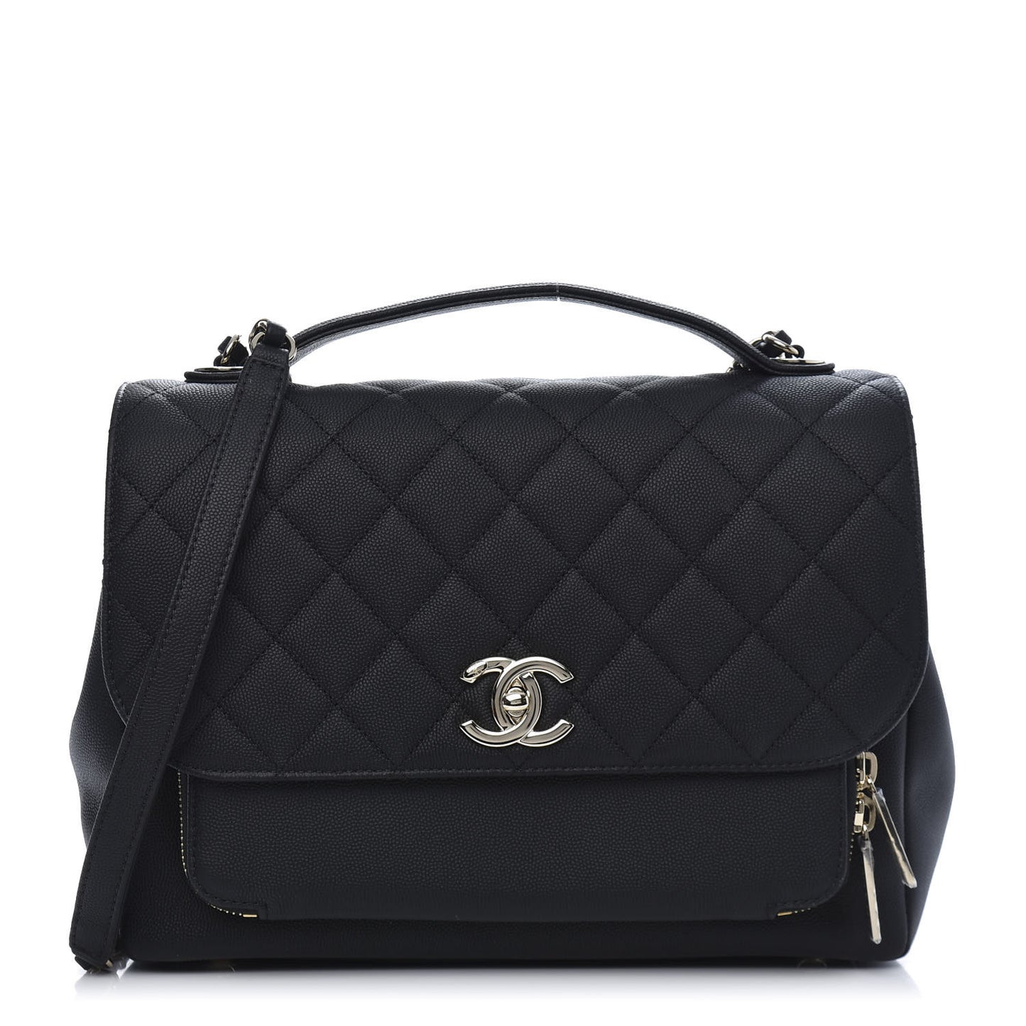 Caviar Quilted Large Business Affinity Flap Black