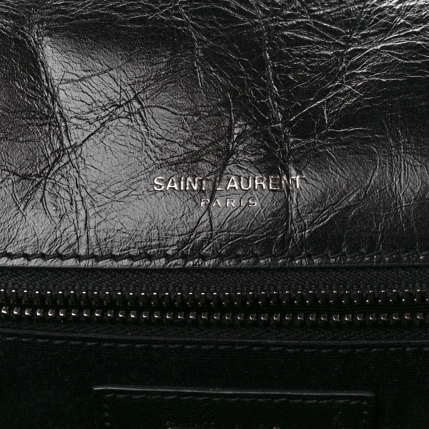 Saint Laurent Crinkled Calfskin Matelasse Monogram Medium Niki Chain Satchel Black 6 of 11