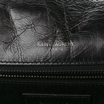 Saint Laurent Crinkled Calfskin Matelasse Monogram Medium Niki Chain Satchel Black 6 of 11