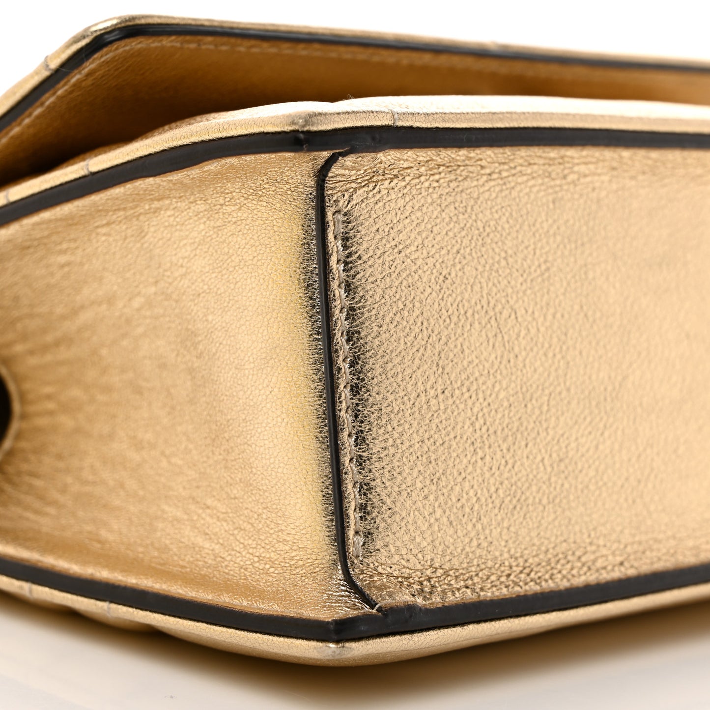 Metallic Nappa Quilted Bohemia Shoulder Bag Gold