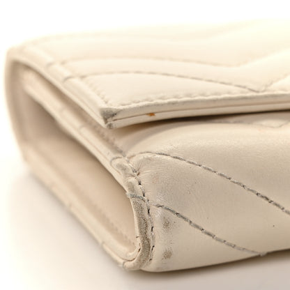 Gucci Calfskin Matelasse GG Marmont Continental Wallet Mystic White 7 of 10