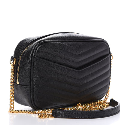 Saint Laurent Grain De Poudre Matelasse Monogram Mini Lou Camera Bag Black 3 of 10